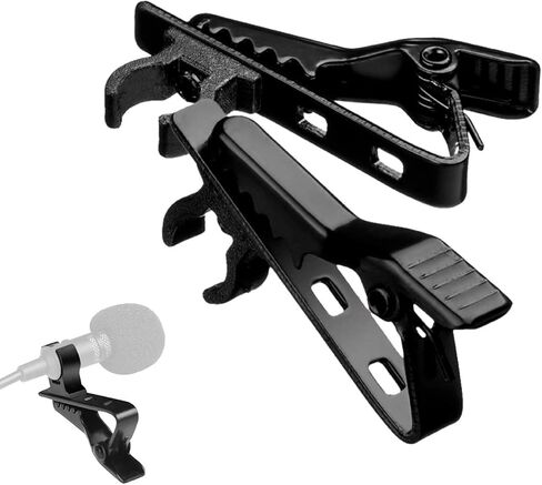 مشبك ميكروفون Lavalier - مشبك ميكروفون Lavalier x2 Kit - مشبك ميكروفون بديل معدني - مشبك ربط ميكروفون Lavalier أسود - مشبك ميكروفون Lavalier iPhone 5، 6، 6s، 7، 8، X in Kuwait