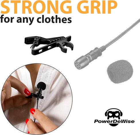 مشبك ميكروفون Lavalier - مشبك ميكروفون Lavalier x2 Kit - مشبك ميكروفون بديل معدني - مشبك ربط ميكروفون Lavalier أسود - مشبك ميكروفون Lavalier iPhone 5، 6، 6s، 7، 8، X in Kuwait