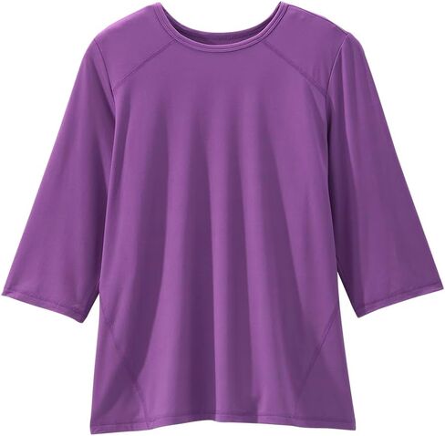Women’s Open Back Adaptive Active Crew Neck Top for Seniors - 3/4 Long Sleeve Shirt in Saudi Arabia