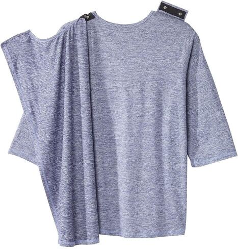Women’s Open Back Adaptive Active Crew Neck Top for Seniors - 3/4 Long Sleeve Shirt in Saudi Arabia