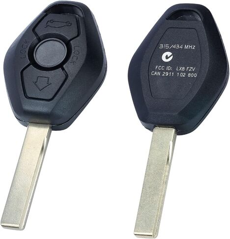 Beefunny 315/433MHz Adjustable ID44 Chip EWS System Remote Car Key Fob 3 Button for BMW 325 330 318 525 530 540 E38 E39 E46 M5 X3 X5 (1) in Saudi Arabia