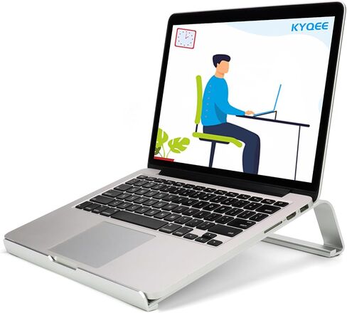حامل كمبيوتر محمول للمكتب، حامل كمبيوتر محمول، حامل كمبيوتر مريح من الألومنيوم للكمبيوتر المحمول، حامل كمبيوتر محمول جيد التهوية متوافق مع MacBook Air Pro، Dell XPS، HP، المزيد من 11-17.3 بوصة للعمل من المنزل in Kuwait