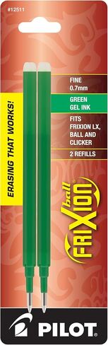 Pilot FriXion Ball Gel Ink Refills, Fine Point, 0.7mm, Green Ink, 2 Pack in Saudi Arabia