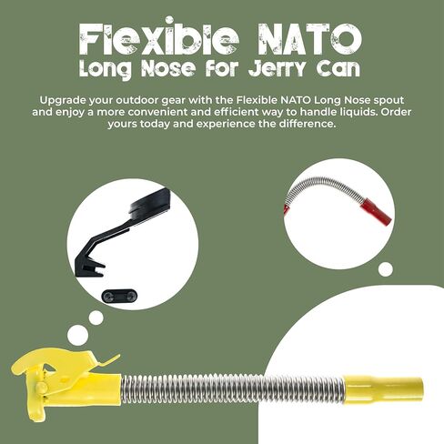 Ultimate NATO Long-Nose Flexible Jerry Can Spout/Nozzle, Perfectly Designed for Wavian or VALPRO NATO Euro Military Spec Cans (Military Green) in Saudi Arabia