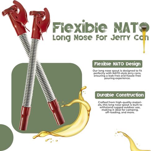 Ultimate NATO Long-Nose Flexible Jerry Can Spout/Nozzle, Perfectly Designed for Wavian or VALPRO NATO Euro Military Spec Cans (Military Green) in Saudi Arabia