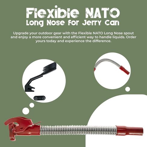 Ultimate NATO Long-Nose Flexible Jerry Can Spout/Nozzle, Perfectly Designed for Wavian or VALPRO NATO Euro Military Spec Cans (Military Green) in Saudi Arabia