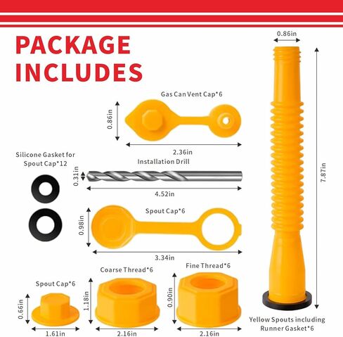 49 قطعة بديلة لفوهة علب الغاز، فوهات علب الغاز للبنزين 5 جالون، مجموعة فوهات علب الغاز ذات الطراز القديم، فوهة علب الغاز سهلة الاستخدام، فوهات علب الغاز البديلة التي تناسب معظم خزانات الغاز. in Kuwait