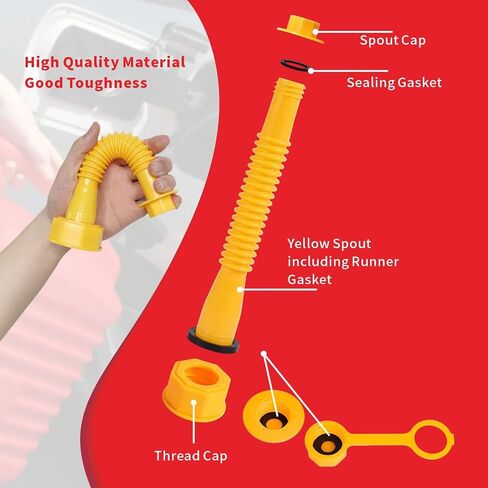 49 قطعة بديلة لفوهة علب الغاز، فوهات علب الغاز للبنزين 5 جالون، مجموعة فوهات علب الغاز ذات الطراز القديم، فوهة علب الغاز سهلة الاستخدام، فوهات علب الغاز البديلة التي تناسب معظم خزانات الغاز. in Kuwait