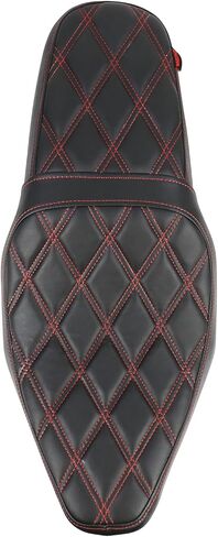 وسادة خياطة ماسية لمقعد الراكب من قطعة واحدة متوافقة مع Honda CMX 300 500 CMX300 CMX500 Rebel300 Rebel500 2017-2023 (خياطة حمراء، نمط ماسي) in Kuwait