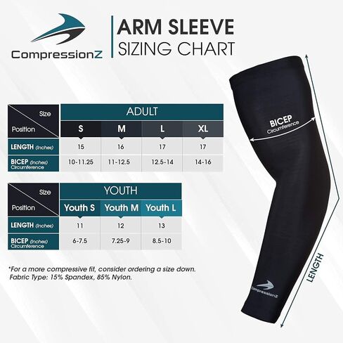 CompressionZ Compression Arm Sleeves for Men & Women UV Protection (Navy, XL) in Kuwait
