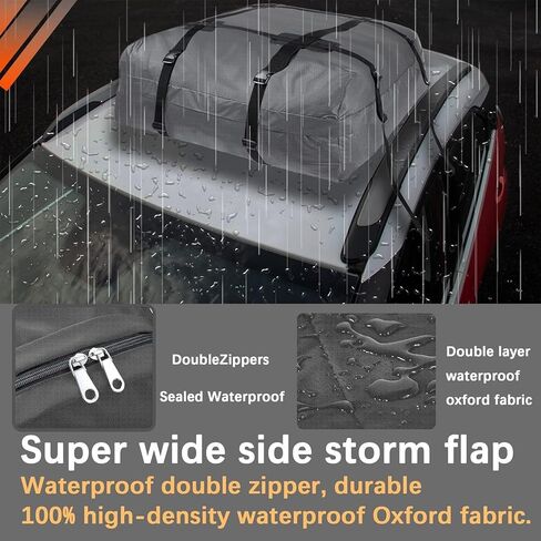Rooftop Cargo Carrier, PI Store Waterproof Car Roof Bag with Protective Mat, Extra 15 Cubic Foot Storage Carriers for All Cars with/Without Roof Racks, Gift for Men, Cover Only in Kuwait