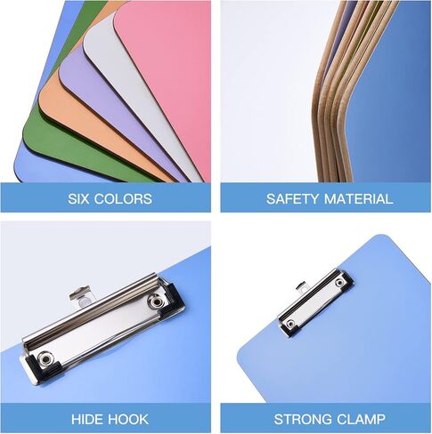 6 عبوات من ألواح الحافظة الخشبية المعاد تدويرها، ألواح الحافظة المكتبية، ألوان متنوعة، حجم حرف A4 قياسي، صديقة للبيئة in Kuwait