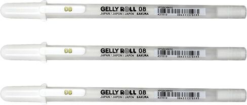 SAKURA - 37488 Gelly Roll Classic 08 (Medium Pt.) 3 Pack Pen, White in Saudi Arabia