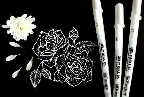 SAKURA - 37488 Gelly Roll Classic 08 (Medium Pt.) 3 Pack Pen, White in Saudi Arabia