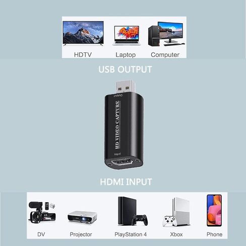 بطاقة التقاط فيديو HDMI 4K مطورة، محول بطاقة رابط كاميرا USB 3.0 فائق السرعة لإخراج AV HD، محول تسجيل HDMI إلى USB للألعاب، البث لـ Nintendo Switch/Camera/PS3/X Box in Kuwait