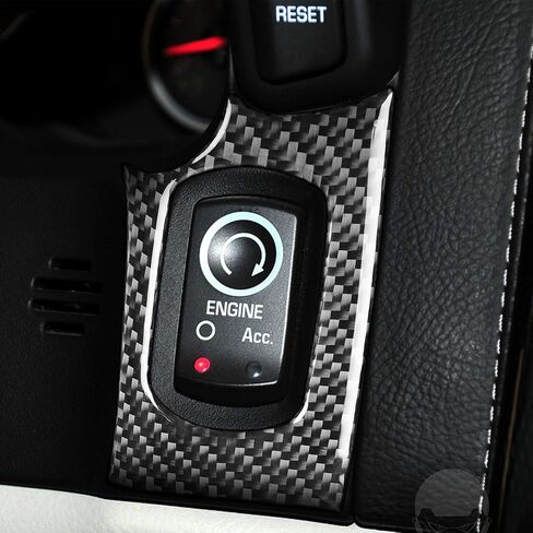 Electronic Ignition Switch Car Start Switch Panel Decal Engine Start Stop Button Frame Cover Real Carbon Fiber Sticker Interior Accessories for Chevrolet Corvette C6 2005-2013 (Carbon Fiber) in Saudi Arabia