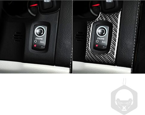 Electronic Ignition Switch Car Start Switch Panel Decal Engine Start Stop Button Frame Cover Real Carbon Fiber Sticker Interior Accessories for Chevrolet Corvette C6 2005-2013 (Carbon Fiber) in Saudi Arabia