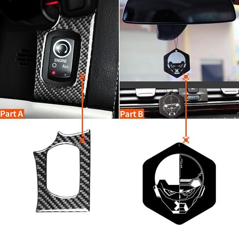 Electronic Ignition Switch Car Start Switch Panel Decal Engine Start Stop Button Frame Cover Real Carbon Fiber Sticker Interior Accessories for Chevrolet Corvette C6 2005-2013 (Carbon Fiber) in Saudi Arabia