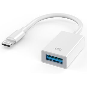 [Apple MFi Certified] Lightning to USB Camera Adapter for iPhone,Lightning to Adapter Cable for iPhone 14 13 12 11 XS XR X 8 7 iPad to Card Reader,U Disk,Keyboard,Mouse,USB Flash Drive-Plug& Play