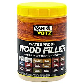 Waterproof Wood Filler [17oz, White] - Exterior Grade Wood Repair in 18 Paintable and Stainable Colors. Strong Adhesion and Durability for Outdoor Wood in All Weather Conditions.