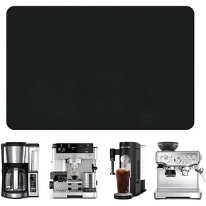 Espresso Coffee Mat for Ninja Luxe Cafe Accessories Breville Espresso Machine Accessories, 12''x19'' Coffee Bar Mat for Countertop for Ninja Coffee Maker, Black