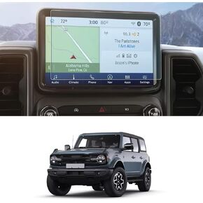 Screen Protector for Ford Bronco Raptor/Wildtrak/Outer Banks/Everglades/Badlands 2021-2024 2025 12-lnch SYNC 4 Touch Screen Accessories with 9H Tempered Glass, Anti-Fingerprint, Full Cover
