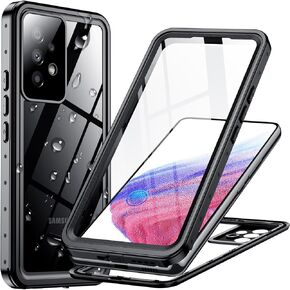 Temdan for Samsung Galaxy A53 5G Case,Waterproof Built-in Lens & Screen Protector[Full Body Shockproof][Military Drop Proof][Dustproof][IP68 Underwater] Protective Cover for A53 5G 6.5"-Black/Clear