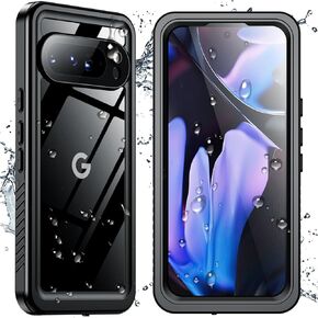 SPIDERCASE for Google Pixel 9 Pro XL Case, [IP68 Waterproof][Built-in Screen Protector][12FT Military Fully Body Shockproof] Phone Case for Google Pixel 9 Pro XL (2024)-Black