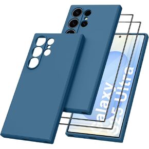 Case for Samsung Galaxy S25 Ultra, Soft Silicone Slim Full Body Shockproof Protective Cover Compatible with Samsung Galaxy S25 Ultra 5G 6.9" Phone Case [2*Screen Protector] Black