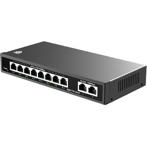 8 Port Gigabit Switch, Unmanaged Ethernet Switch, Network Hub, Ethernet Splitter, 2 Gigabit UplinkPort Metal Casing, Support PoE Power Supply, Desktop or Wall Mount,Plug & Play,networkswitch8