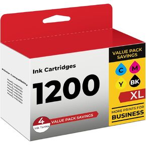PGI-1200XL MB2720 MB2120 حبر متوافق مع Canon Maxify 1200 حبر خراطيش ، متوافقة مع MOXIFY MB2720 MB2020 MB2120 MB2320 MB2050 MB2350 (Black/Cyan/Magenta/Yellow)