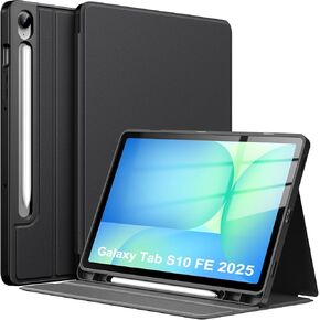 TiMOVO Case for Samsung Galaxy Tab S10 FE 10.9'' 2025 / S9 FE 5G 10.9'' / S9 11'' 2023 with S Pen Holder, Multi-Angle Viewing Stand Cover with Soft TPU Back, Auto Wake/Sleep, Black