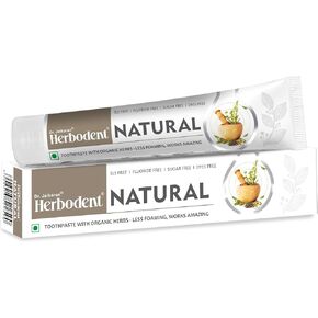 Natural Neem Toothpaste with Amazing Taste & Freshness | SLS, Fluoride, Artificial Colour & Sweetner Free | Less Foaming, Works Amazing | Herbodent® Natural - 3.53 oz Pack of 1