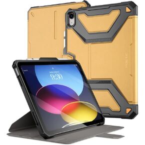Poetic Explorer Magnetic Case for iPad (A16) 11th / 10th Generation (2025/2022), Stand Folio Cover with Pencil Holder, Super Strong Magnetic Fidget Mount for iPad 11/10.9 Inch, Khaki Yellow