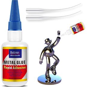 Metal Glue, Metal Repair Glue for Small Piece Metal, Waterproof Instant Drying Glue, Strongest Metal Glue Ideal for Metal to Metal, DIY, Metal Crafts, Ceramic, Jewelry (1 Bottle of 25g)