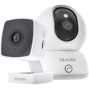 blurams Indoor Camera Bundle Set w/Motion Detection 2-Way Audio, IR Night Vision, Siren, Compatible with Alexa