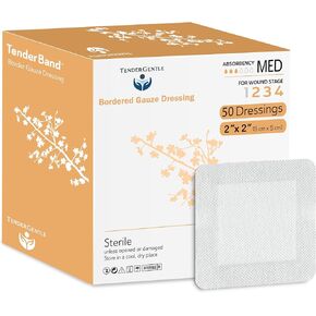 Island Dressing Bordered Gauze 2x2-50 Gauze Bandages for Wound Protection - Good for Hospitals, Medical Facilities, First Aid Kits, and More