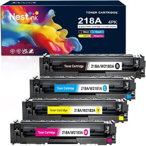 218A High Yield Toner Cartridge Replacement for HP 218X/218A/218 to Compatible with HP Color Laser Jet Pro 3201dw MFP 3301cdw MFP 3301fdw MFP 3301sdw W2180X W2181X W2182X W2183X (4 BK/Y/C/M)