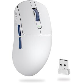 RK ROYAL KLUDGE RK M30 Wireless Gaming Mouse, 24000 DPI, 43g Ultra-Lightweight, PAW3311 Sensor, 2.4G/Bluetooth/USB-C Rechargeable Wireless Mouse with 5 Programmable Buttons for PC/Mac, White