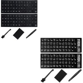 Cangjie Keyboard Sticker Black Letter/Black Background and Replacement English Keyboard Sticker with White Font on Black Background Universal for Laptop Desktop Computer,Matte English Keyboard Sticker