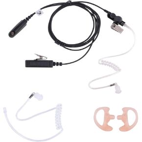 Earpiece Compatible with Motorola HT750 GP328 Walkie Talkie with PTT MIC and Acoustic Tube Two Way Radio Surveillance Headset Security Law Enforcement