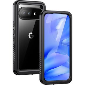 Lanhiem for Pixel 9a Case, IP68 Waterproof Dustproof, Built-in Screen Protector, Rugged Full Body Shockproof Phone Case for Google Pixel 9a 6.3", Black