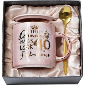 Retirement Gifts for Women 2025 - Retirement Gifts for Women, Coworker Leaving Gifts, Farewell Gifts, Going Away, Goodbye Gifts, Retired Free And Fabulous -14oz Pink Marble Coffee Mug, Gift box