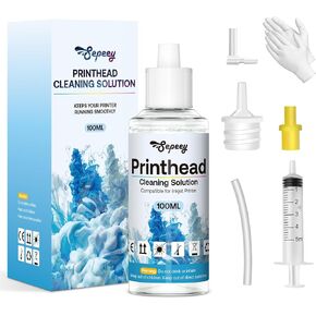 Printhead Cleaning Kit for Epson, 100ml Printer Cleaning Kit for HP, Inkjet Printer Head Cleaning Kit for Brother, Printer Cleaning Solution for Canon Print Head Liquid Nozzles