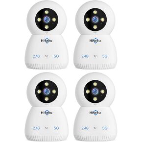 Hiseeu Indoor Security Camera, 2.4G/5G 5MP Baby Monitor Pet Camera for Home Security, PTZ 360°, Auto Tracking, 2 Way Audio, Night Vision, Humanoid Detection, No Monthly Fee