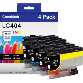 LC404 Ink Cartridges Compatible for Brother Printer 404XL LC404 High Yield Ink Cartridges Work with Brother MFC-J1205W MFC-J1215W J1205W J1215W (1 Black Cyan Magenta Yellow, 4 Pack)