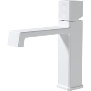 Square Bathroom Waterfall Faucet Single Handle One Hole Modern Vanity Sink Faucet Deck Mount Brass Commercial Lavatory Basin Bath Mixer Tap Matte Black