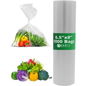PARTY BARGAINS 20" X 12" Clear Produce Bags - (350 Bags) Durable Plastic Grocery Bags for Food, Bread, Pastries, Fruits, Vegetables, Shopping