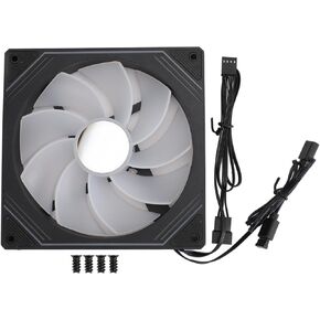 140x140x25mm Silent Fan for Computer Cases, RGB CPU Cooler Computer Cooling Fan for PC Cases, CPU Water Coolers, 5V 3PIN ARGB Chassis Fan (Reverse Black)