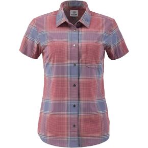 Flylow Women's Anderson Plaid Button-Up Shorts Sleeve UPF Shirt for Travel & Casual Wear